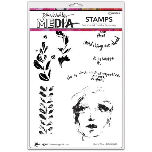 Dina Wakley MEdia She is Wise Stamp