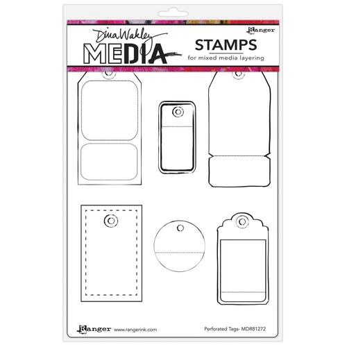 Dina Wakley MEdia Perforated Tags Stamp