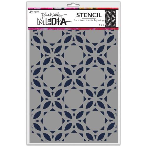 Dina Wakley MEdia Curly Tiles Stencil