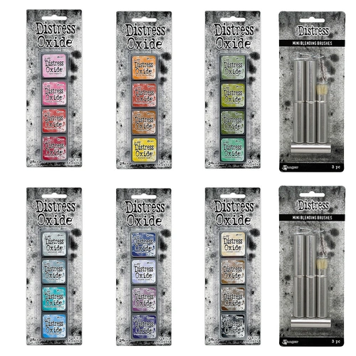 Tim Holtz Distress Mini Oxide Ink Pads & Brush Bundle