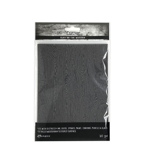 Tim Holtz Distress Halloween Black Woodgrain Cardstock