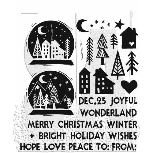 Tim Holtz Festive Print Stamp Set