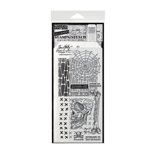 Tim Holtz Mixed Media Stamp & Stencil Set - Anatomy