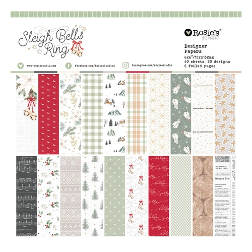 Rosie's Studio Sleigh Bells Ring 6x6" Designer Paper Pad