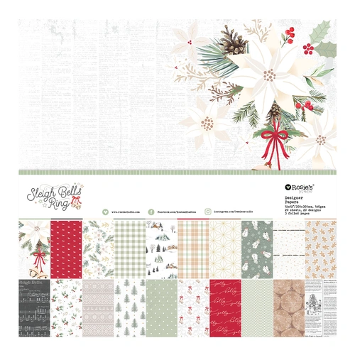 Rosie's Studio Sleigh Bells Ring 12x12" Designer Paper Pad