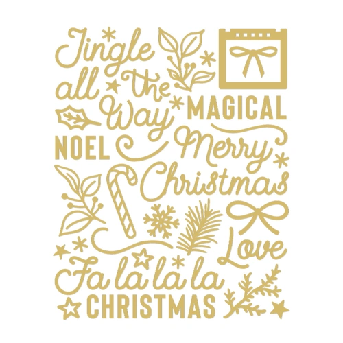 Rosie's Studio Sleigh Bells Ring Foil Puffy Stickers