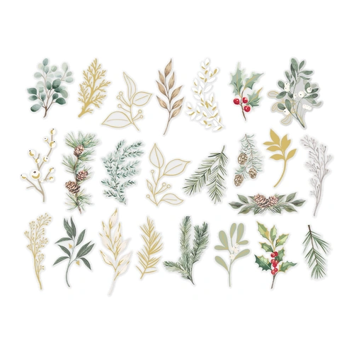 Rosie's Studio Sleigh Bells Ring Sleigh Bells Ring Clear Foliage Stickers