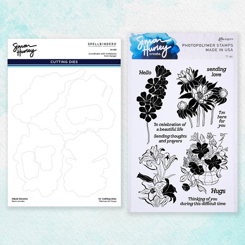 Simon Hurley create. Inked Blooms Stamp and Die Set