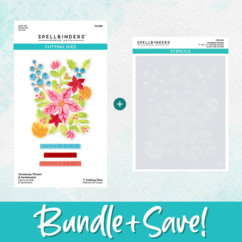 Spellbinders Christmas Florals Die and Stencil Bundle