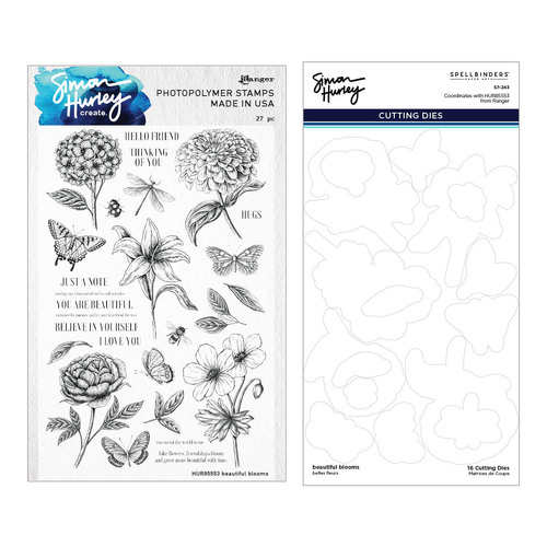 Simon Hurley create. Beautiful Blooms Stamp and Die Bundle