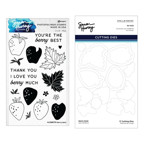 Spellbinders Berry Best Stamp & Die Bundle from the Berry Best Collection by Simon Hurley