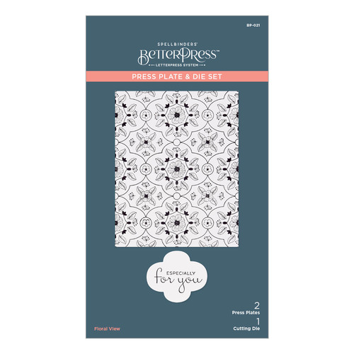 Spellbinders BetterPress Floral View Press Plate & Die Set