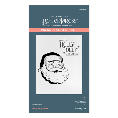 Spellbinders Holly Jolly Santa Press Plate & Die Set