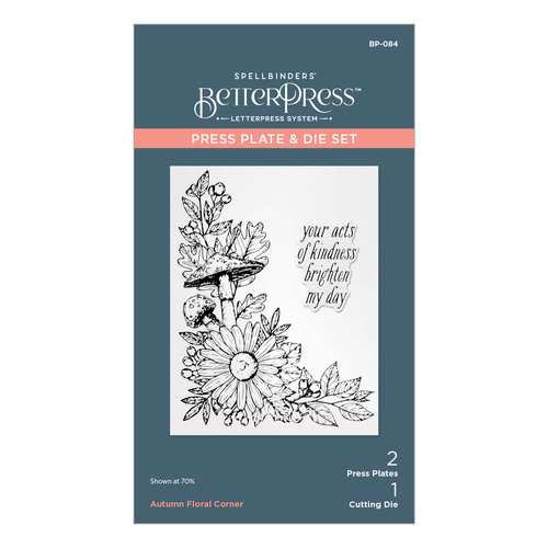Spellbinders Betterpress Autumn Floral Corner Press Plate & Die Set