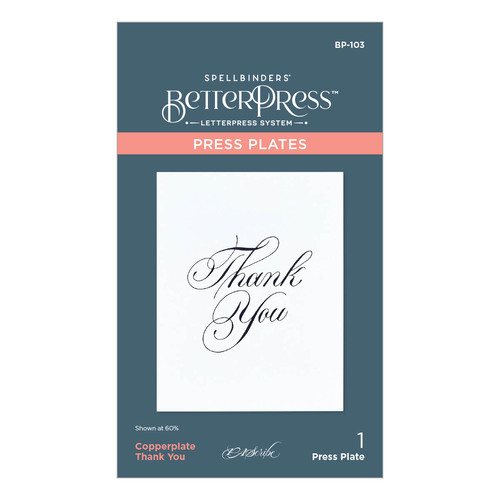 Spellbinders Copperplate Thank You Press Plate from the Copperplate Everyday Sentiments Collection by Paul Antonio