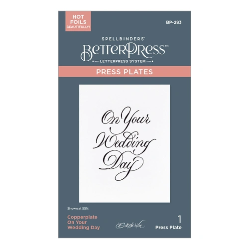 Spellbinders Copperplate On Your Wedding Day BetterPress Plate from the Copperplate On Your Wedding Day Collection by Paul Antonio