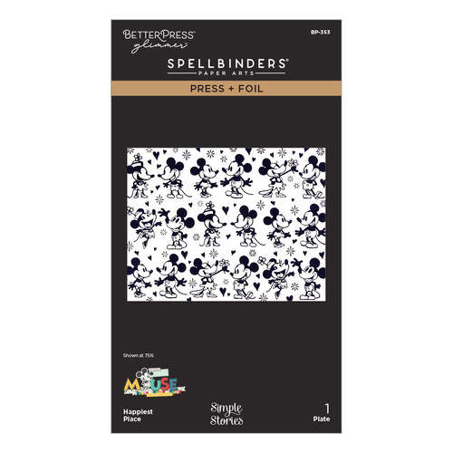 Spellbinders Happiest Place Press + Foil Plate from the Classic Mouse Wedding Collection