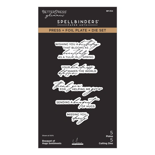 Spellbinders Bouquet of Hugs Sentiments Press + Foil Plate & Die Set from the Yana's Tulips Collection by Yana Smakula