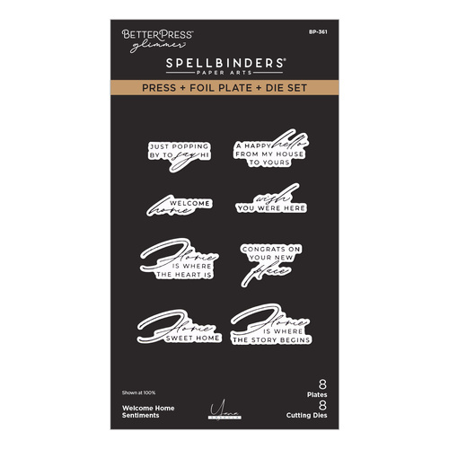 Spellbinders Welcome Home Sentiments Press + Foil Plate & Die Set from the Everyday City Holiday Collection by Yana Smakula