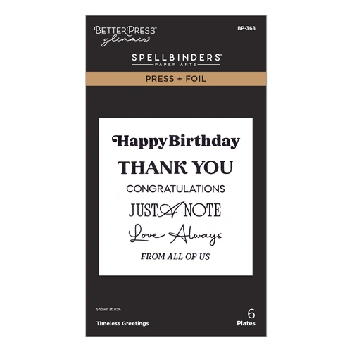 Spellbinders Timeless Greetings Press + Foil Plates from the Create Your Way Everyday Collection
