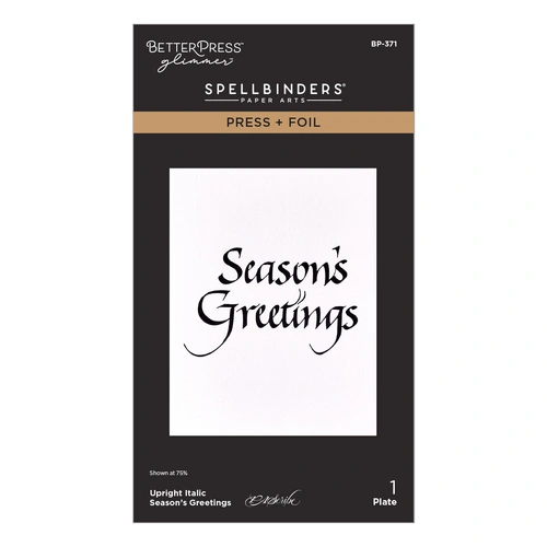 Spellbinders Upright Italic Season's Greetings Press + Foil Plate from the Upright Italic Holiday Sentiments Collection by Paul Antonio