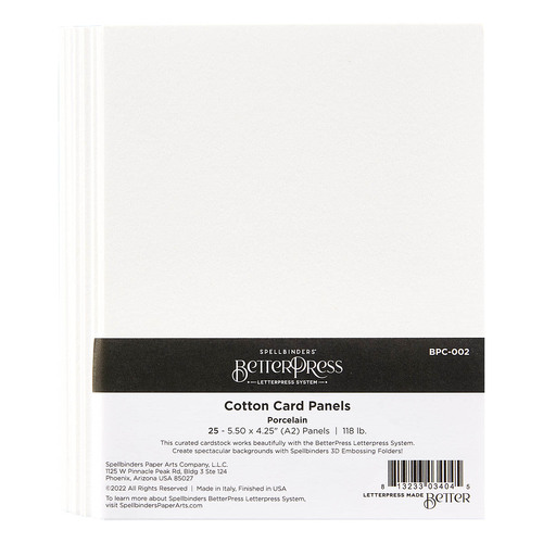 Spellbinders BetterPress Porcelain A2 Cotton Card Panels