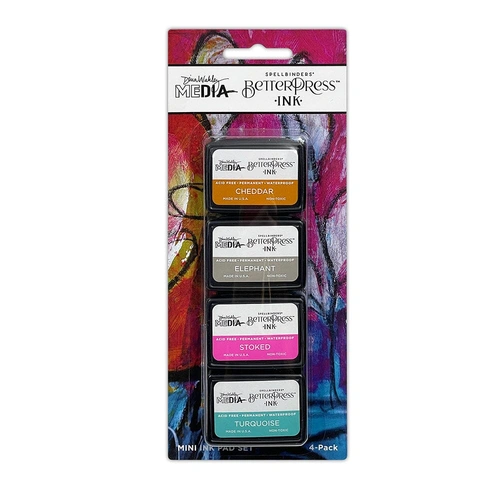 Dina Wakley MEdia Betterpress Mini Ink Pad Set - Dina's Faves