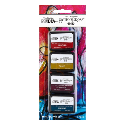Dina Wakley MEdia BetterPress Mini Ink Pad Set - Earthy