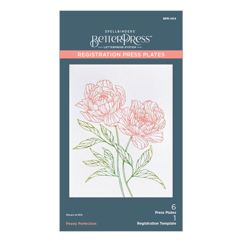 Spellinders Peony Perfection Registration Press Plates from the Cheers to You Collection
