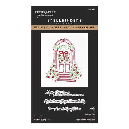 Spellbinders Festive Evergreens Registrarion Press + Foil Plate & Die Set from the Create Your Way Holiday Collection