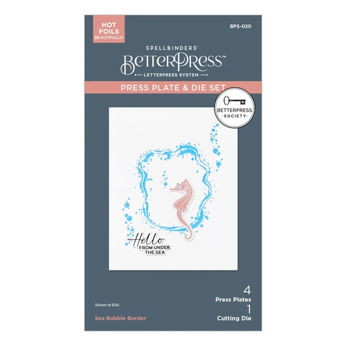 Spellbinders Betterpress Society Press Plate & Die Set Add-on - Sea Bubble Border (June 2025)