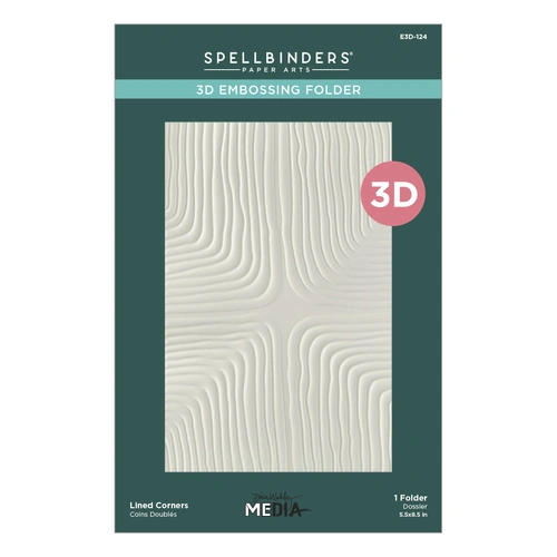 Spellbinders Lined Corners 3D Embossing Folder from the Modern Botanicals Collection by Dina Wakley