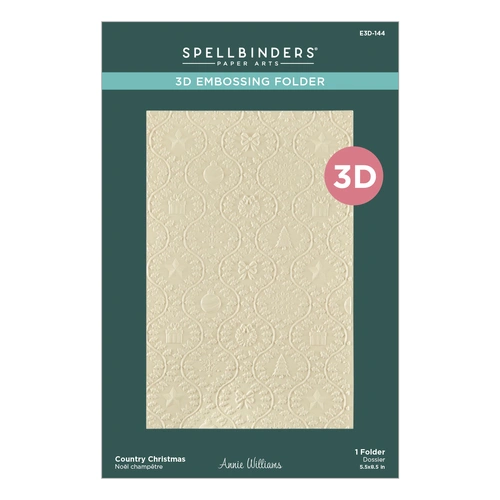 Spellbinders Country Christmas 3D Embossing Folder from the Country Christmas Collection by Annie Williams