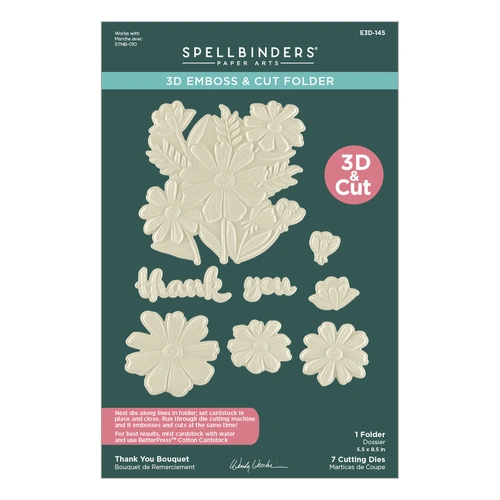 Spellbinders Thank You Bouquet 3D Emboss & Cut Folder from the Tabbed Classics Collection by Wendy Vecchi