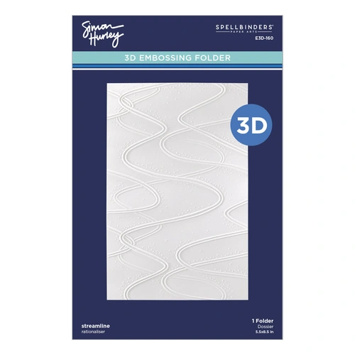 Spellbinders Streamline 3D Embossing Folder from the Ski-son's Greetings Collection by Simon Hurley