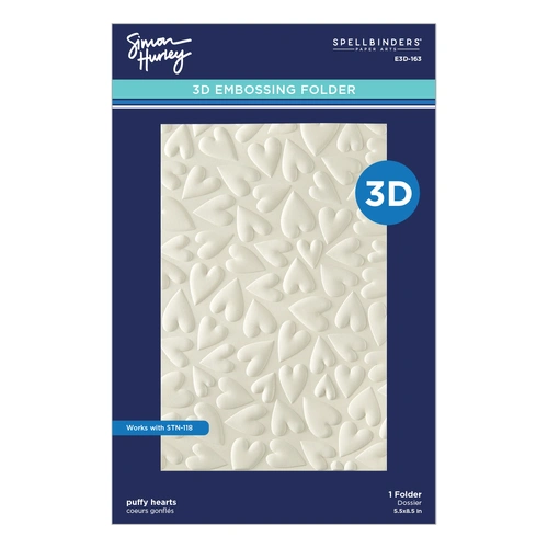Spellbinders Puffy Hearts 3D Embossing Folder from the Sending Hugs Collection by Simon Hurley
