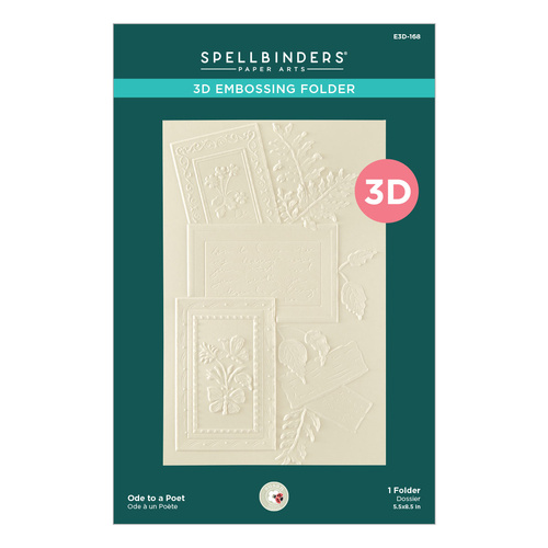Spellbinders Ode to a Poet 3D Embossing Folder from the Serenity Garden Collection by Susan Tierney-Cockburn