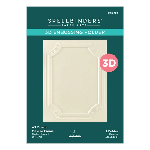 Spellbinders A2 Ornate Molded Frame 3D Embossing Folder from the Yana's Christmas Cats Collection by Yana Smakula