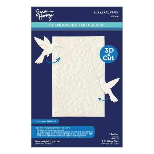 Spellbinders Hummingbird Garden 3D Embossing Folder & Die Set from the Timeless Textures Collection by Simon Hurleymon Hurley