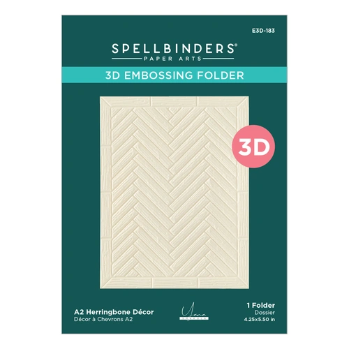 Spellbinders A2 Herringbone Decor 3D Embossing Folder from the Yana's Christmas Cats Collection by Yana Smakula