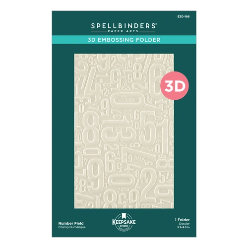 Spellbinders Number Field 3D Embossing Folder from the Turn the Page Collection by Esther Glas