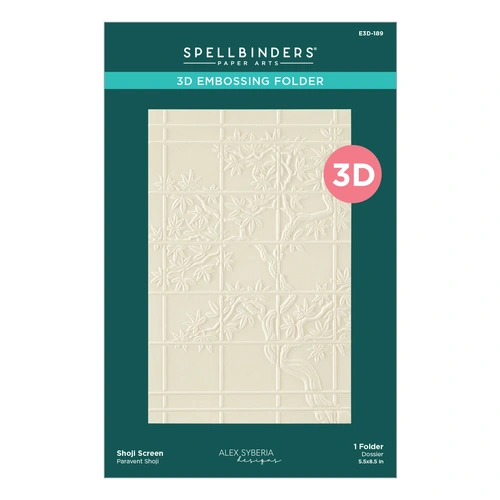 Spellbinders Shoji Screen 3D Embossing Folder from the Autumn in Kyoto Collection by Alex Syberia