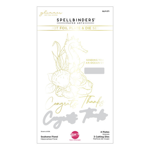 Spellbinders Seahorse Floral Glimmer Hot Foil Plate & Die Set