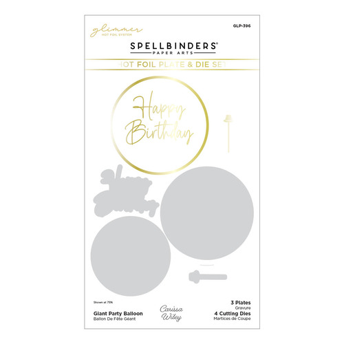 Spellbinders Giant Party Balloon Glimmer Hot Foil Plate & Die Set