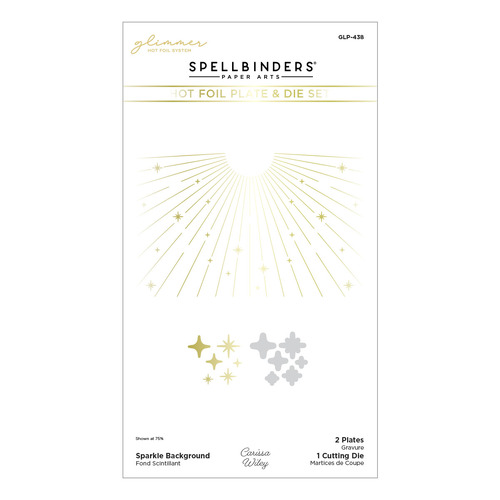 Spellbinders Sparkle Background Glimmer Hot Foil Plate & Die Set from the Shine Bright Collection by Carissa Wiley