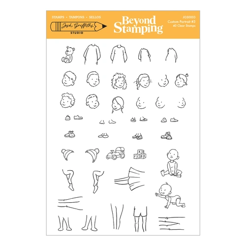 Spellbinders Beyond Stamping Custom Portrait #3 Clear Stamp Set from the Custom Portrait Collection by Josh Griffiths Studio