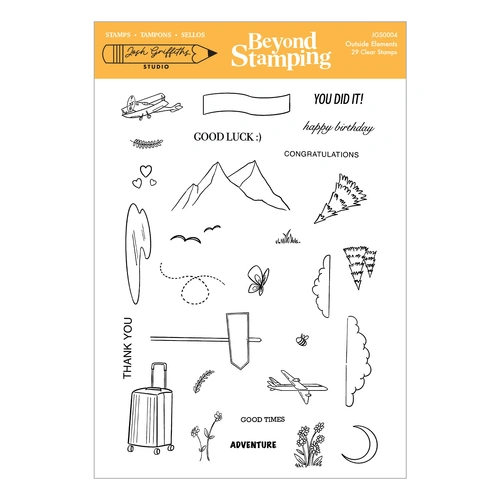 Spellbinders Beyond Stamping Outside Elements Clear Stamp Set from the Custom Portrait Collection by Josh Griffiths Studio