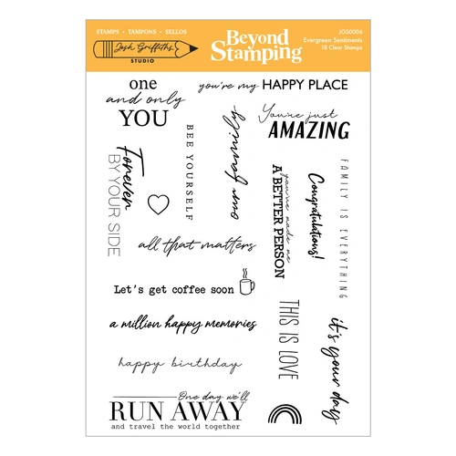 Spellbinders Beyond Stamping Evergreen Sentiments Clear Stamp Set from the Custom Portrait Collection by Josh Griffiths Studio