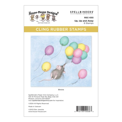 Spellbinders Up, Up and Away Cling Rubber Stamp Set from the House-Mouse Rare Bloom Collection