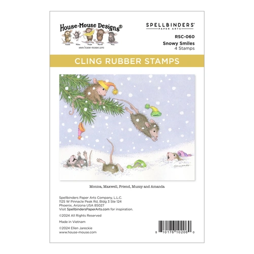 Spellbinders Snowy Smiles Cling Rubber Stamp Set from the House-Mouse Tree-mendous Christmas Collection